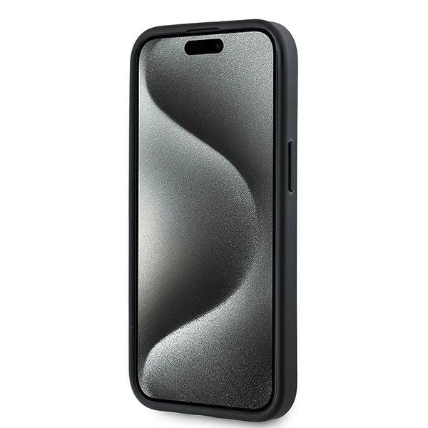 Karl Lagerfeld Diagonal Quilted Script case for iPhone 14 / 15 / 13 - black