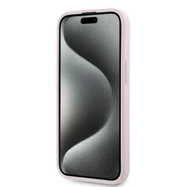Karl Lagerfeld Diagonal Quilted Script case for iPhone 15 Plus / 14 Plus - pink
