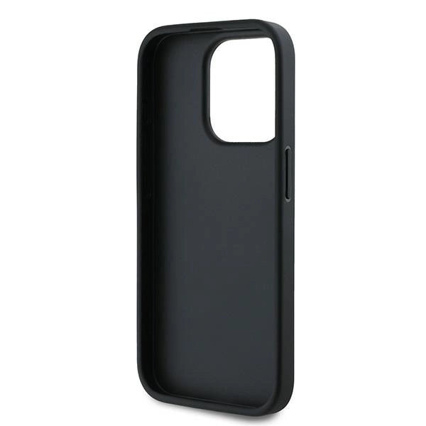 Karl Lagerfeld Diagonal Quilted Script case for iPhone 15 Pro Max - black