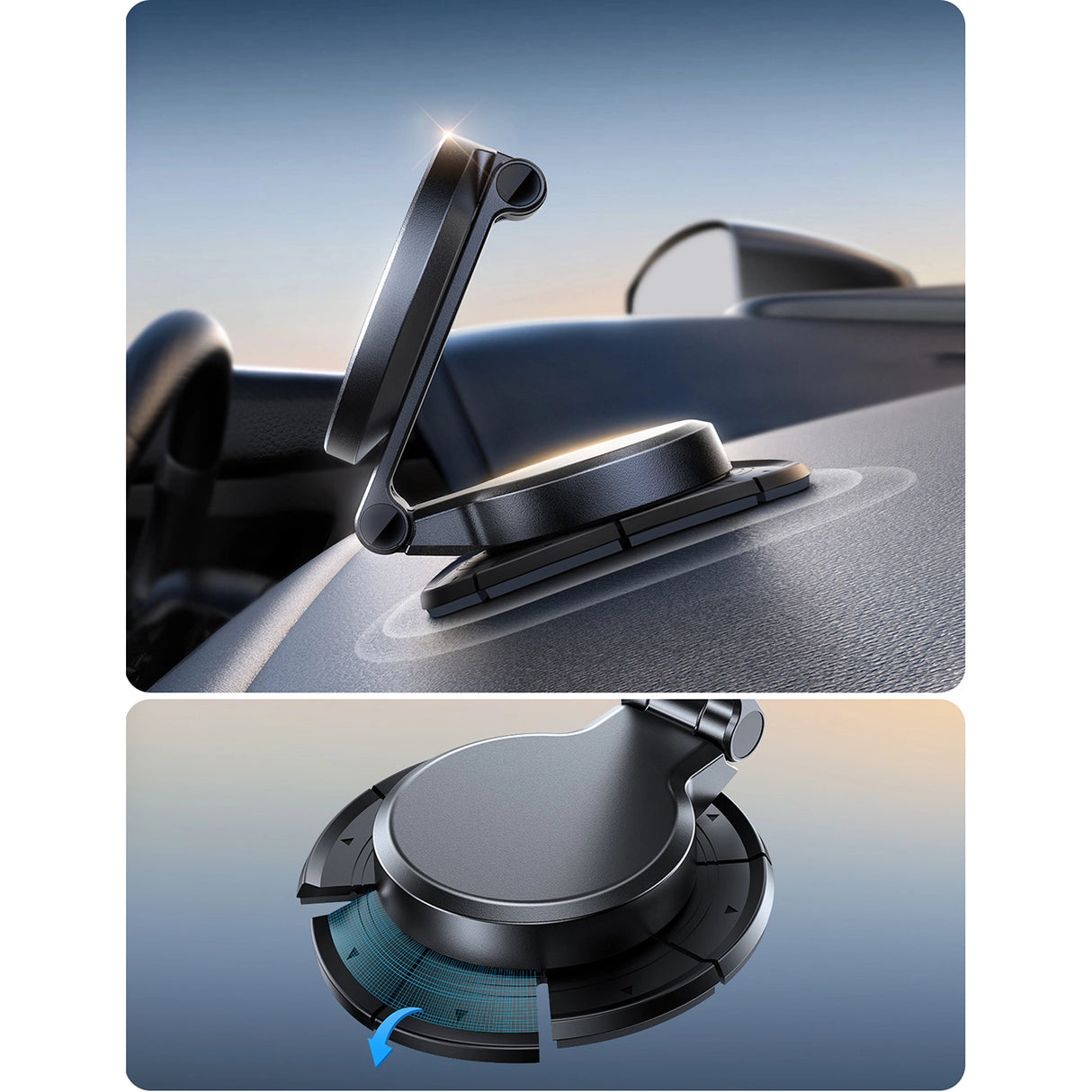 Joyroom JR-ZS408 magnetholder med 15W induktiv oplader til bil cockpit - sort