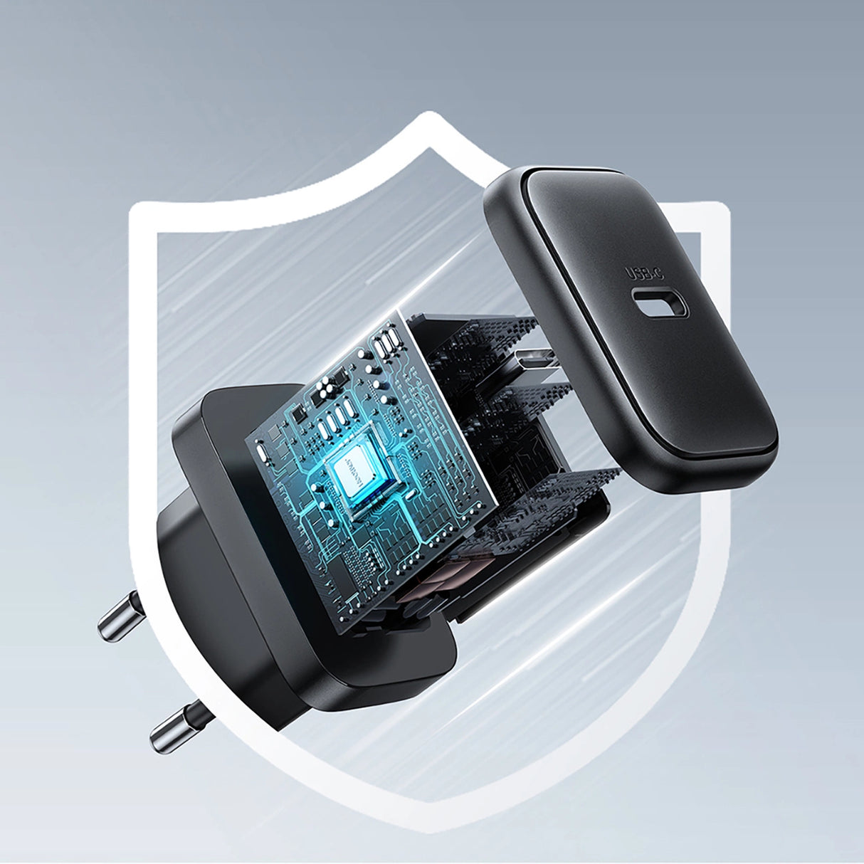 Joyroom JR-TCF23 USB-C 25W SFC / PPS / PD netværksoplader - sort