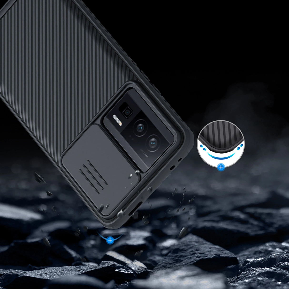Nillkin CamShield Pro Case til Xiaomi Redmi K60 / K60 Pro / Poco F5 Pro - sort