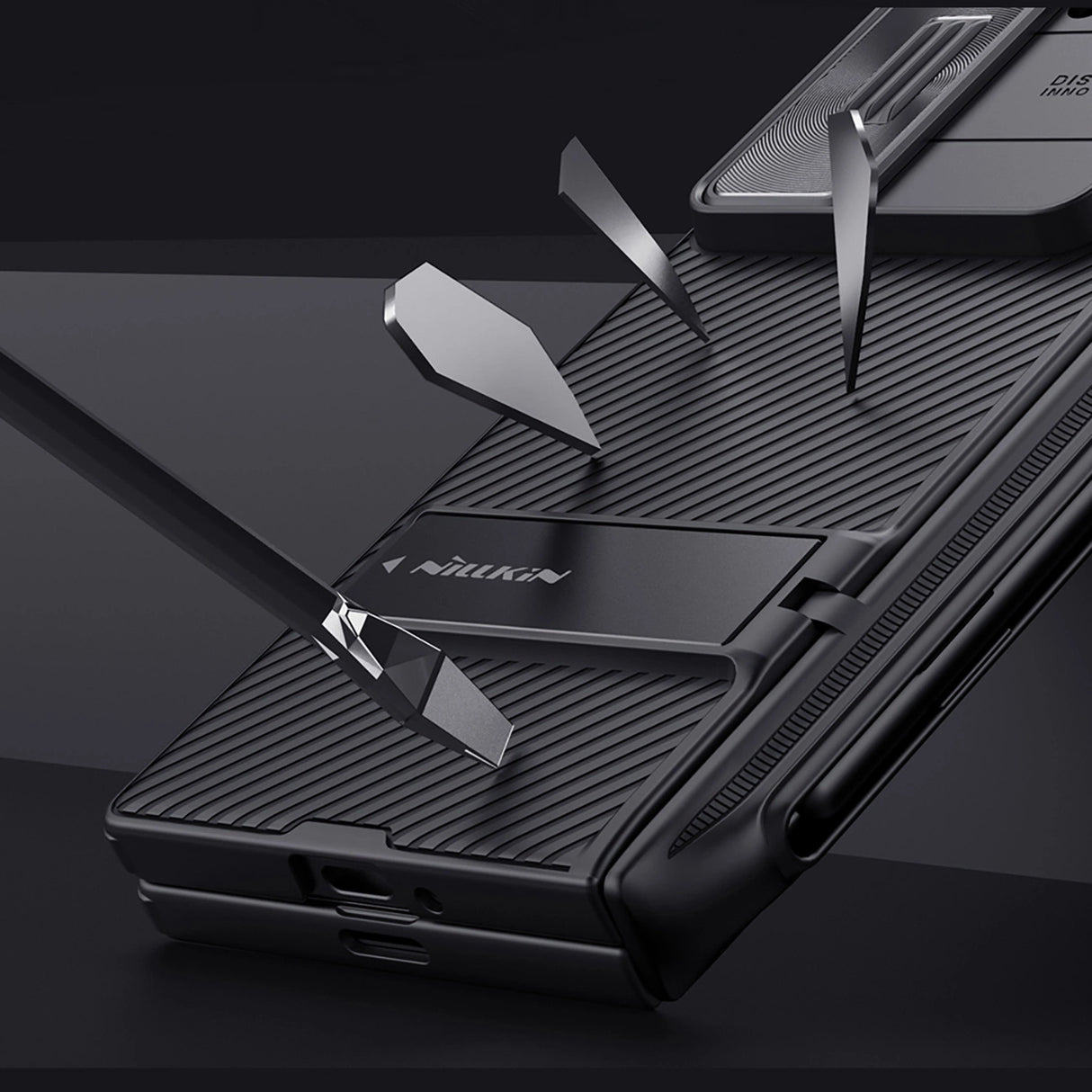 Nillkin CamShield Fold Case til Samsung Galaxy Z Fold 6 5G med Stylus Holder - sort