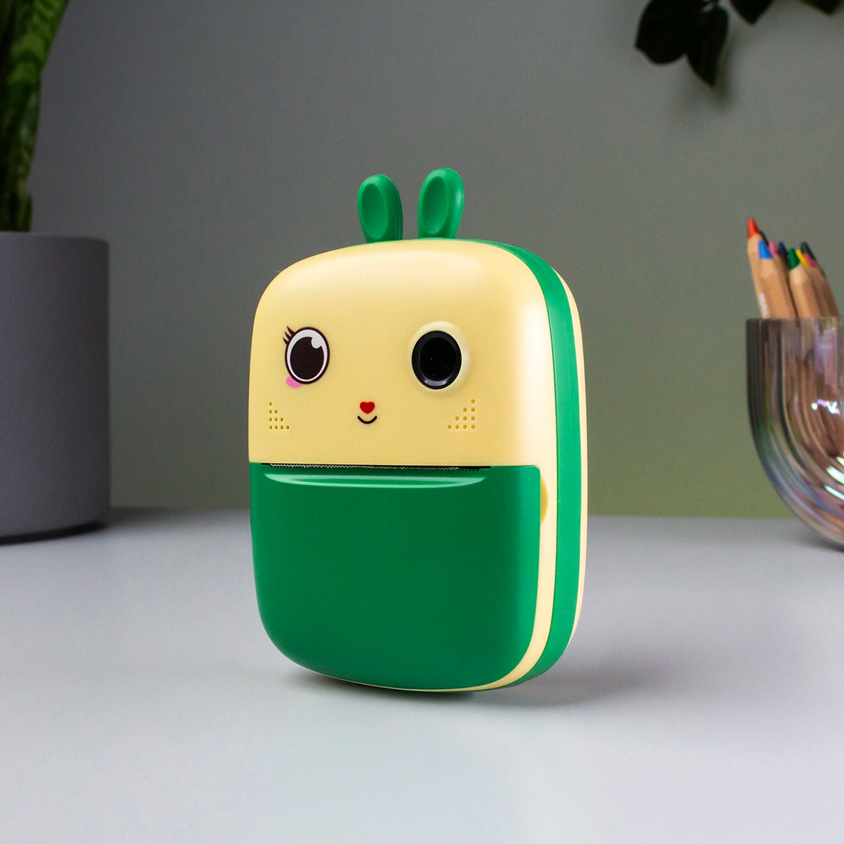 Mini termisk printer til børn med kamera og videokamera - grøn
