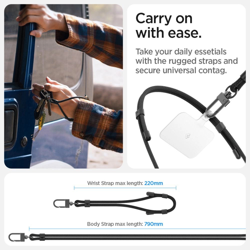 Spigen Universal Strap Set Lanyard og Pendant - sort