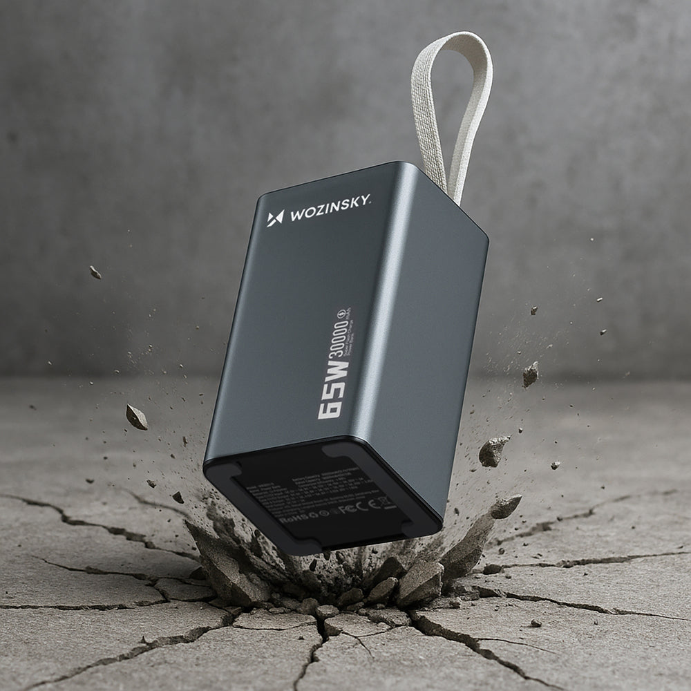 Powerbank Wozinsky K65+ 65W 30000mAh 2x USB-C, 1x USB-A 65W - gray