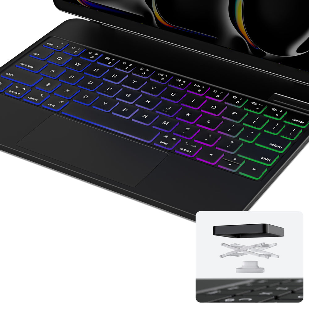 Dux Ducis Keyboard (MK Series) Case with Bluetooth Keyboard for iPad Pro 11" 2024 - Black
