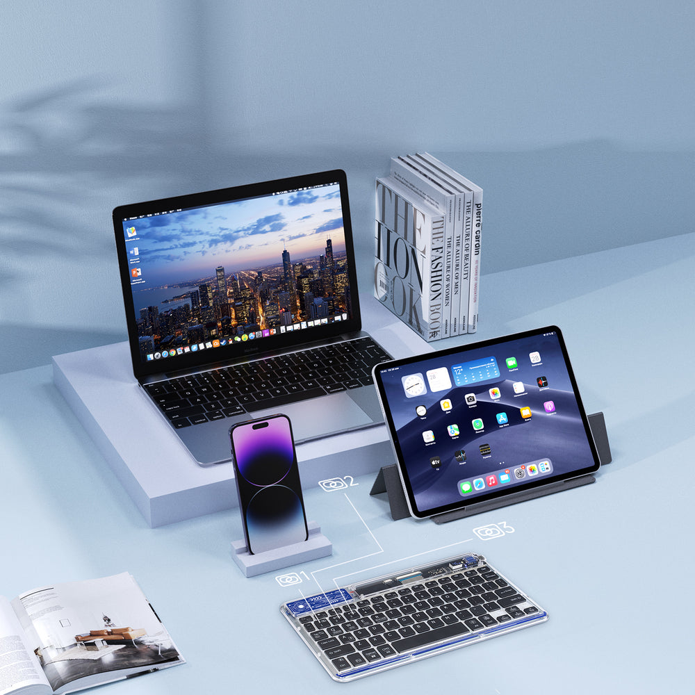 Dux Ducis Keyboard (CK Series) Wireless for Laptop / Tablet / Phone - Transparent