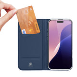 Dux Ducis Skin Pro iPhone 16 Pro Max Case with Flip and Card Slot - Blue
