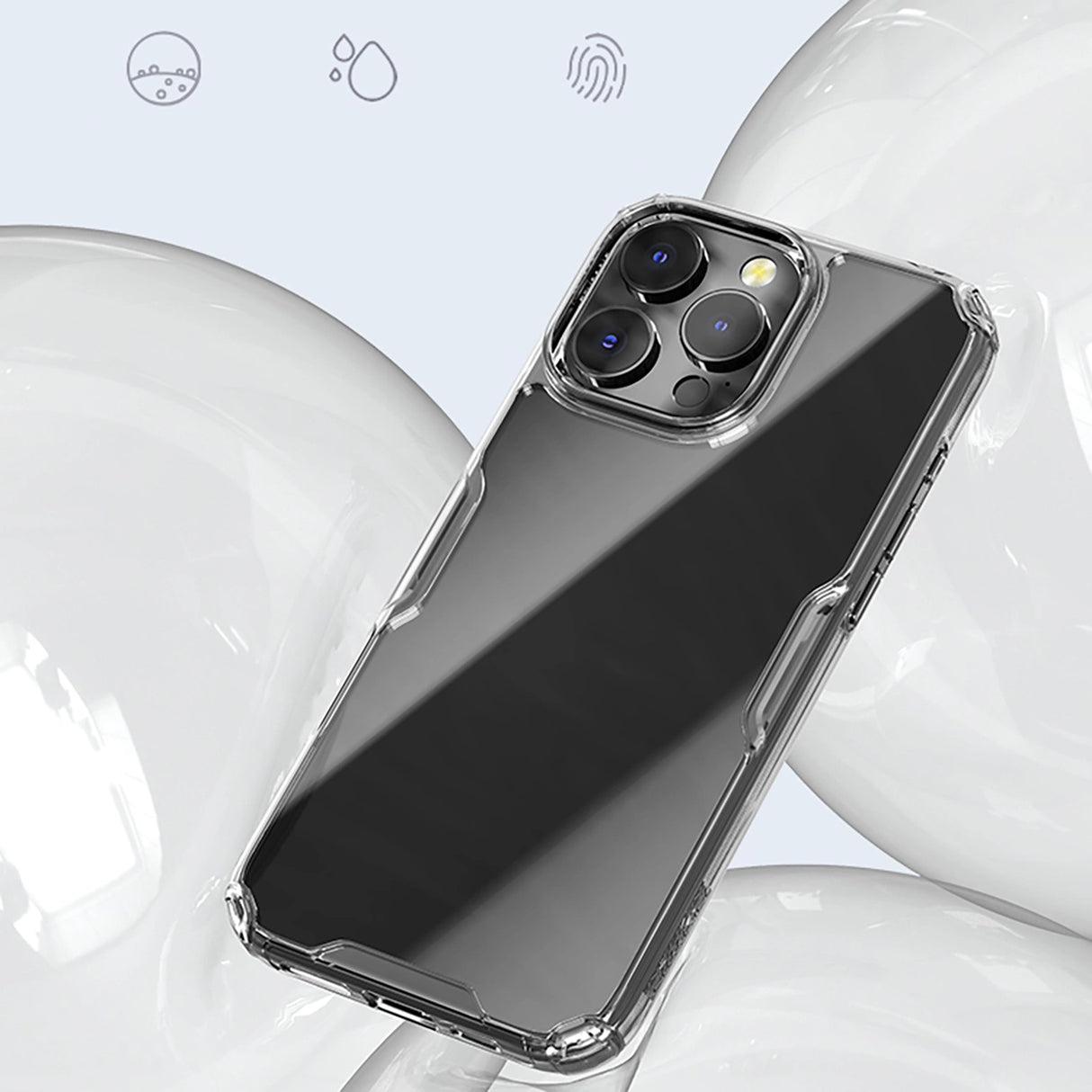Nillkin Nature Pro Case til iPhone 16 Pro Max - gennemsigtig og hvid