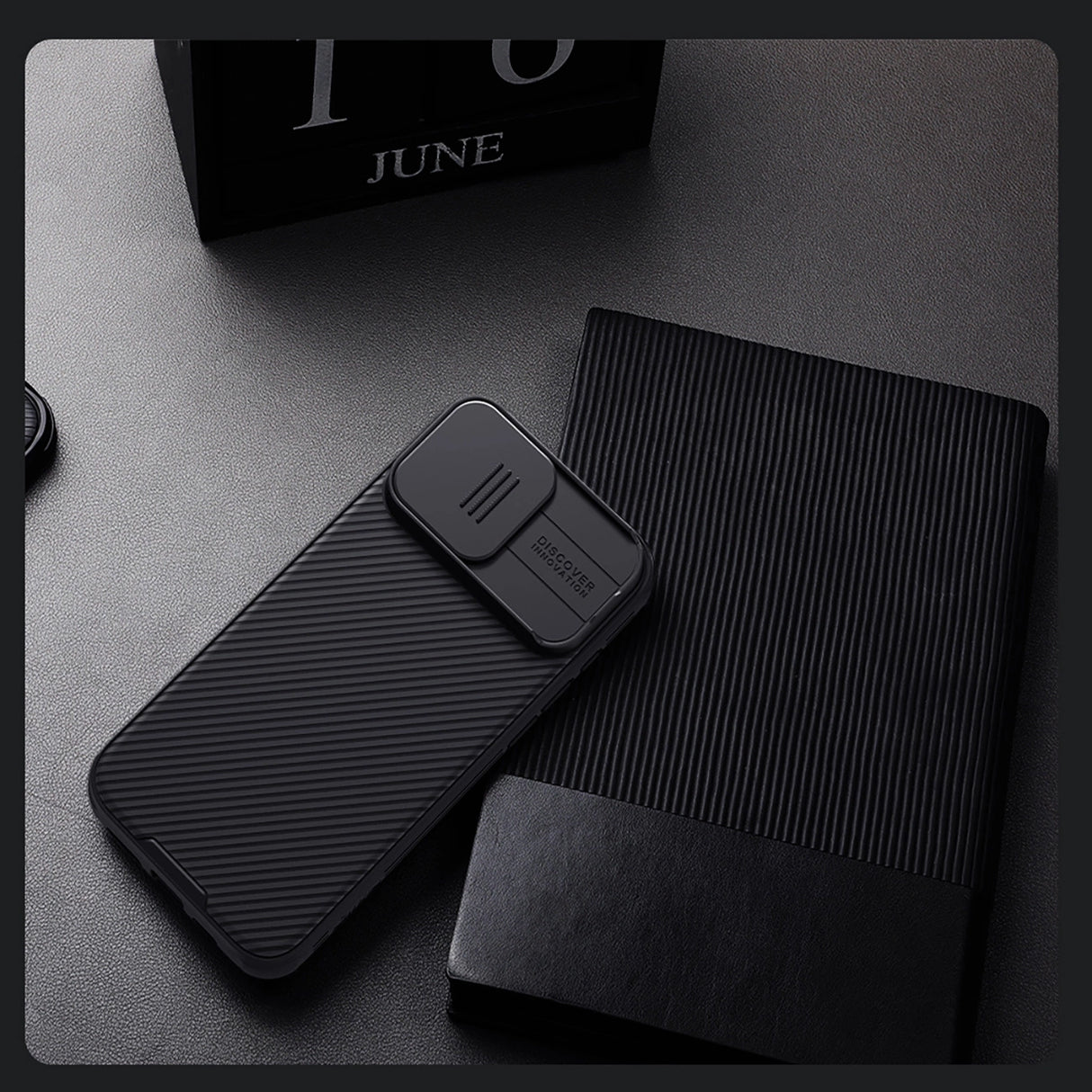 Nillkin CamShield Pro Case til iPhone 16 Pro Max med kameraomslag - sort