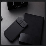 Nillkin CamShield Pro Case til iPhone 16 Pro Max med kameraomslag - sort