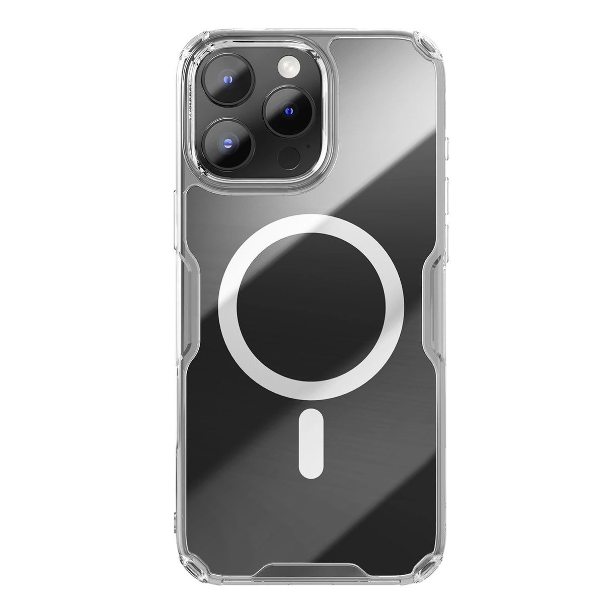 Nillkin Nature Pro Magnetic Case med MagSafe til iPhone 16 - Transparent & Hvid
