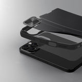Nillkin Qin Prop læderfoder med kameraomslag og stativ til iPhone 16 Pro Max - sort