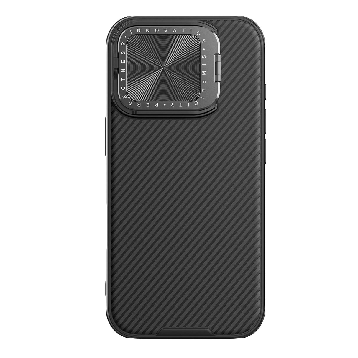 Nillkin CamShield Prop Case til iPhone 16 Pro Max med kameraomslag og stativ - sort