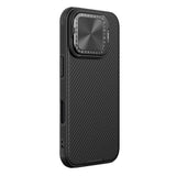 Nillkin CamShield Prop Case til iPhone 16 Pro Max med kameraomslag og stativ - sort