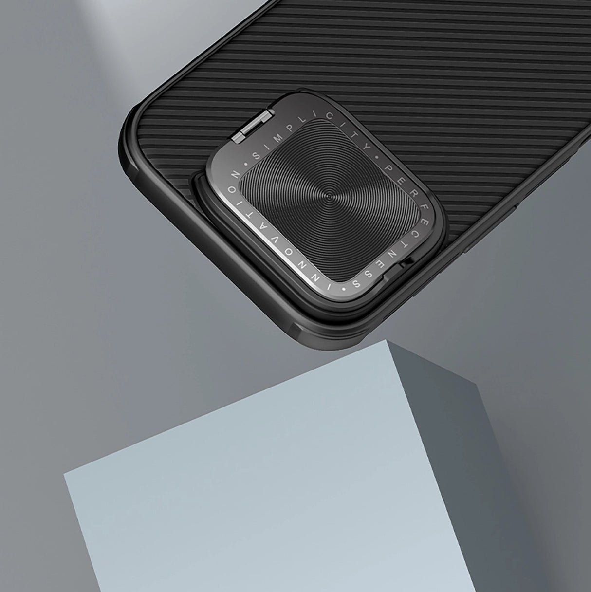 Nillkin CamShield Prop Case til iPhone 16 Pro Max med kameraomslag og stativ - sort