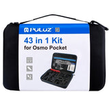 Sæt med 43 Puluz-tilbehør til sportskameraer (herunder Osmo Action 5 Pro, Ace Pro 2) PKT47