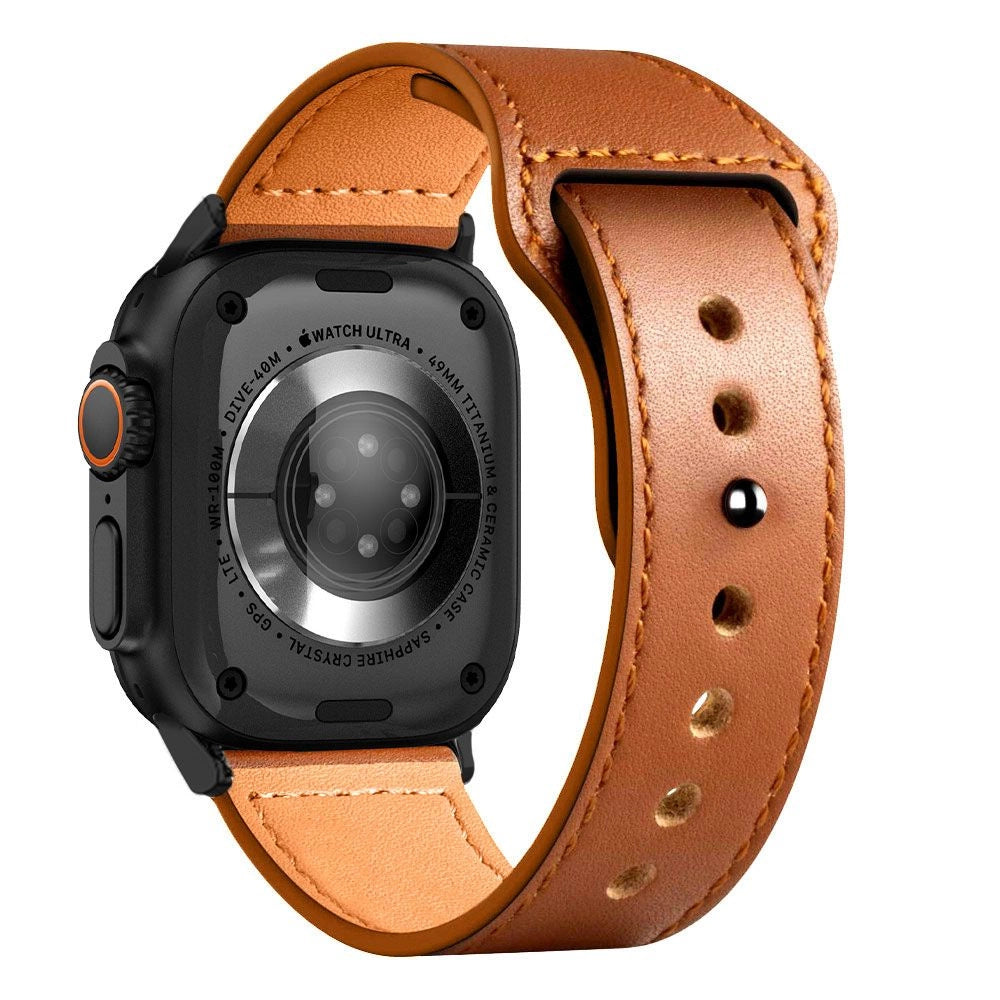 Tech-Protect Naturalfit Strap til Apple Watch 4 / 5 / 6 / 7 / 8 / 9 / SE / Ultra 1 / 2 (42 / 44 / 45 / 49 mm) - Brunt