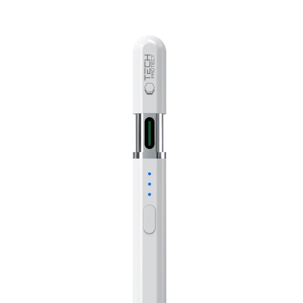 Tech- Protect Digital Magnetic Stylus Pen 3 Magnetisk til iPad Tablet - hvid