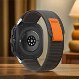 Tech-Protect Nylon Strap til Samsung Galaxy Watch Ultra (47mm) - sort/orange