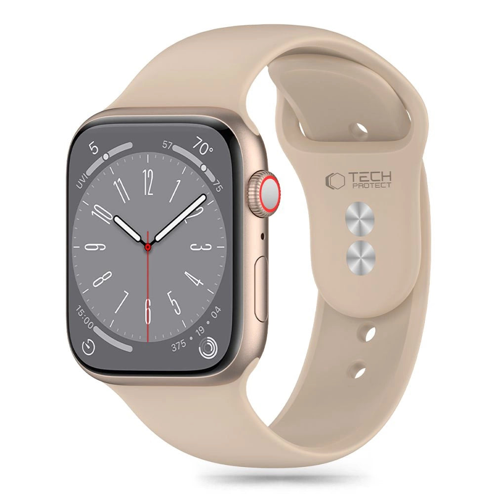 Tech-Protect Silicone Strap til Apple Watch 4 / 5 / 6 / 7 / 8 / 9 / SE / Ultra 1 / 2 (42 / 44 / 45 / 49 mm) - Brunt