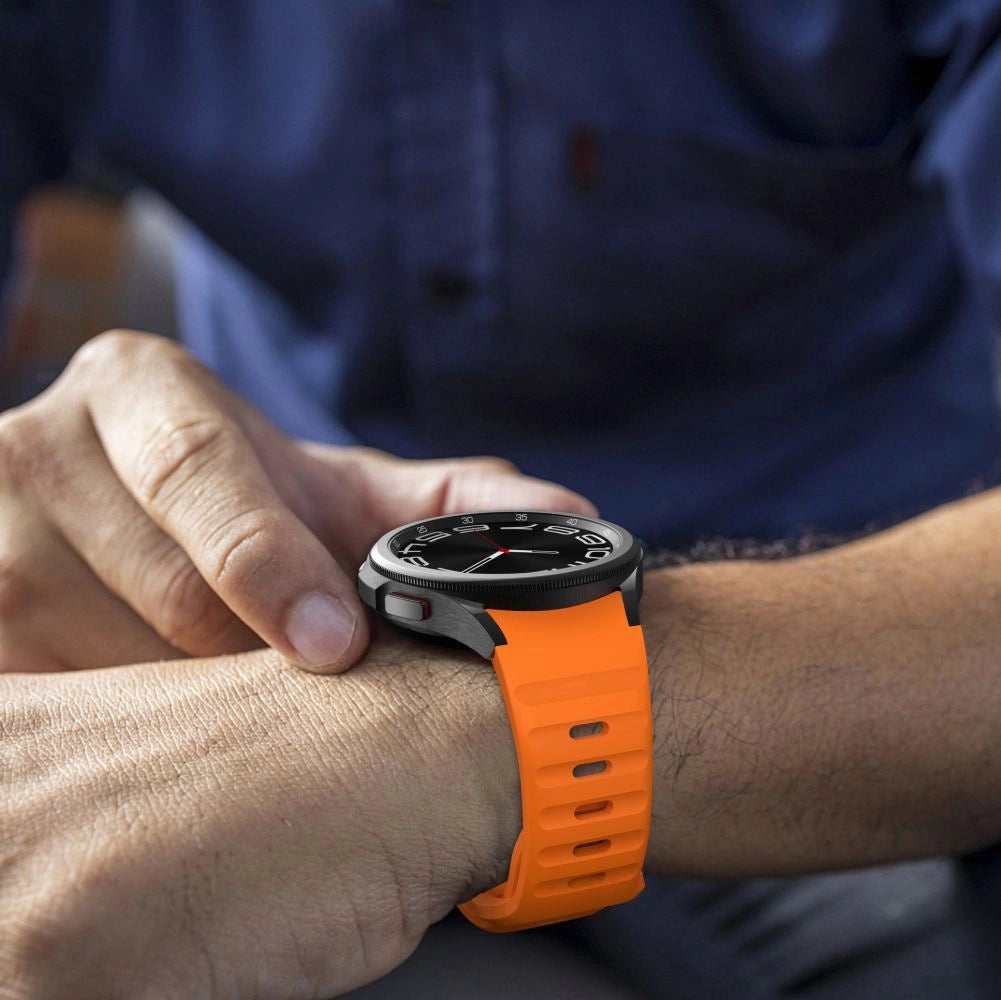 Tech-Protect Silicone Line Strap til Samsung Galaxy Watch 4 / 5 / 5 Pro / 6 / 7 / FE - Orange