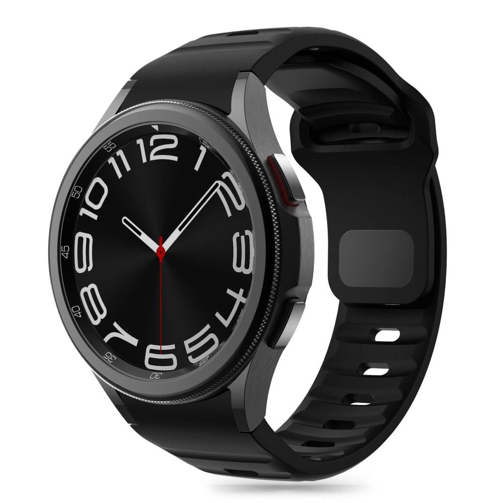 Tech-Protect Silicone Line Strap til Samsung Galaxy Watch 4 / 5 / 5 Pro / 6 / 7 / FE - sort