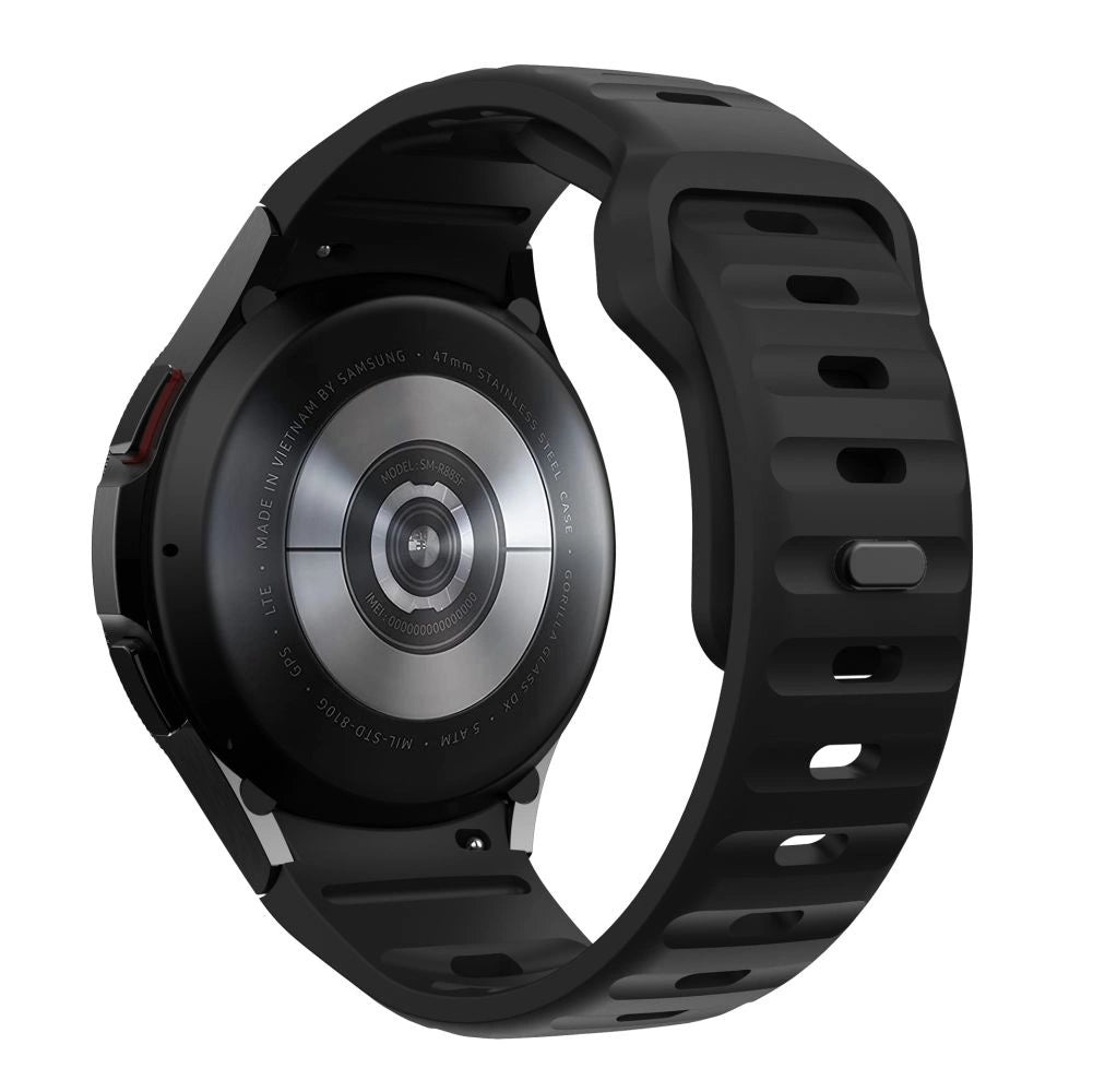 Tech-Protect Silicone Line Strap til Samsung Galaxy Watch 4 / 5 / 5 Pro / 6 / 7 / FE - sort