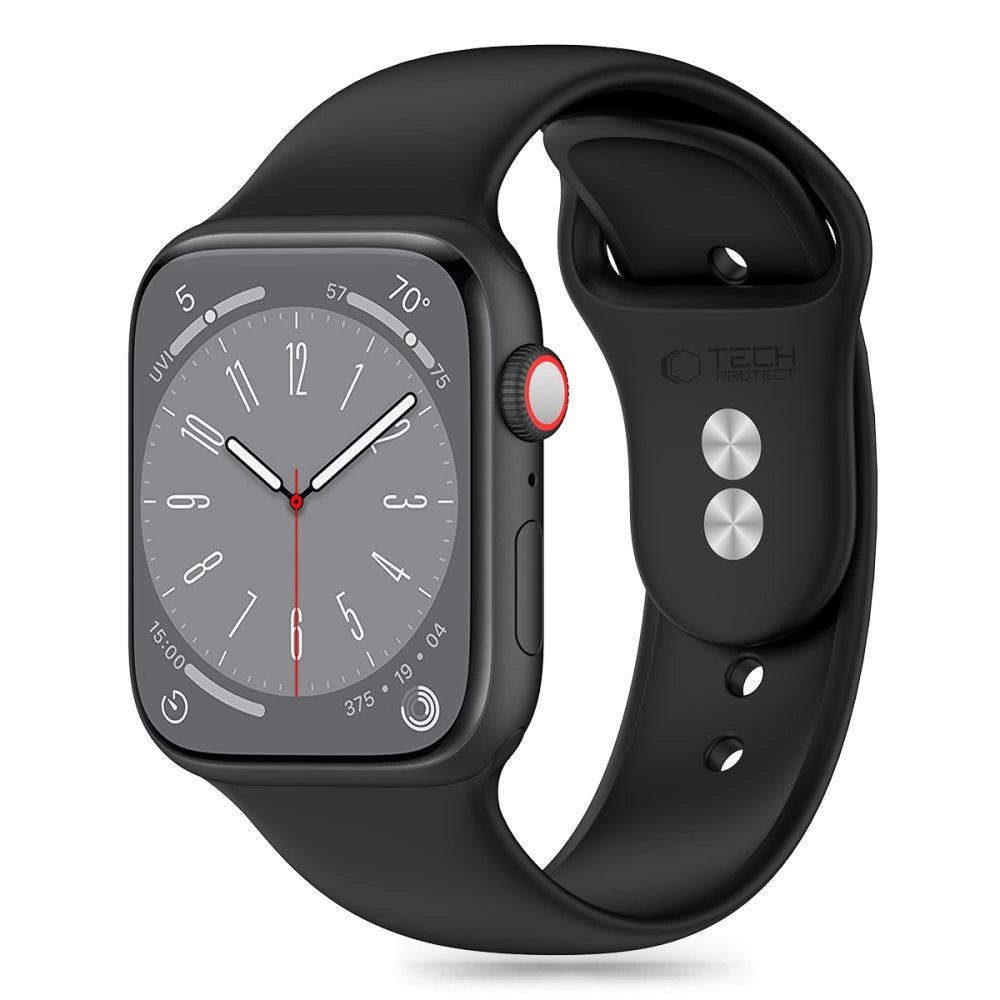 Tech-Protect Silicone Strap til Apple Watch 4 / 5 / 6 / 7 / 8 / 9 / SE (38 / 40 / 41 mm) - sort