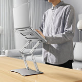 Wozinsky WRS-CPY75DSS Aluminium Laptop og Tablet Stand + Gratis Smartphone Stand - Silver