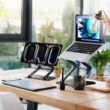 Wozinsky WRS-CPY75DSB Aluminium Laptop og Tablet Stand + Gratis Smartphone Stand - sort