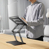Wozinsky WRS-CPY75DSB Aluminium Laptop og Tablet Stand + Gratis Smartphone Stand - sort