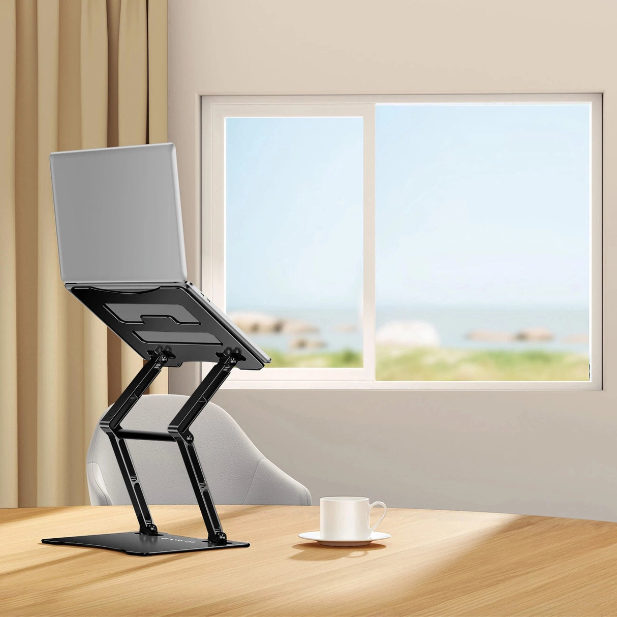 Wozinsky WRS-CPY75DSB Aluminium Laptop og Tablet Stand + Gratis Smartphone Stand - sort
