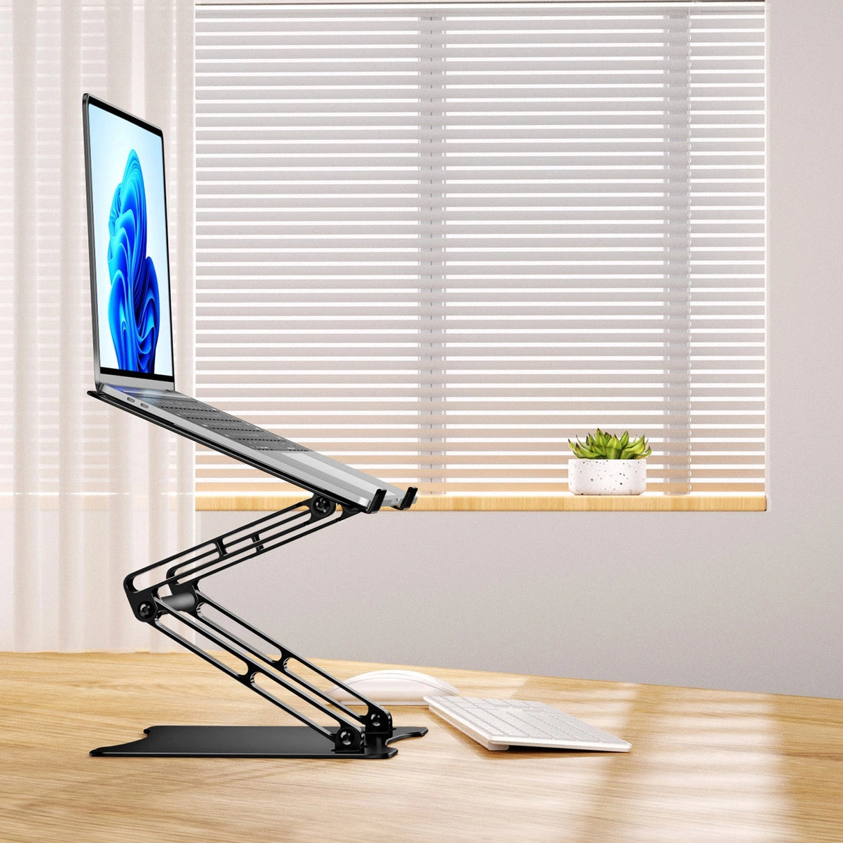 Wozinsky WRS-CPY75DSB Aluminium Laptop og Tablet Stand + Gratis Smartphone Stand - sort