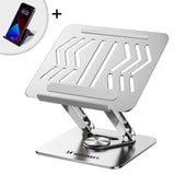 Laptop stativ Wozinsky WRS-CPY84SS aluminium + Gratis! smartphone stativ - sølv