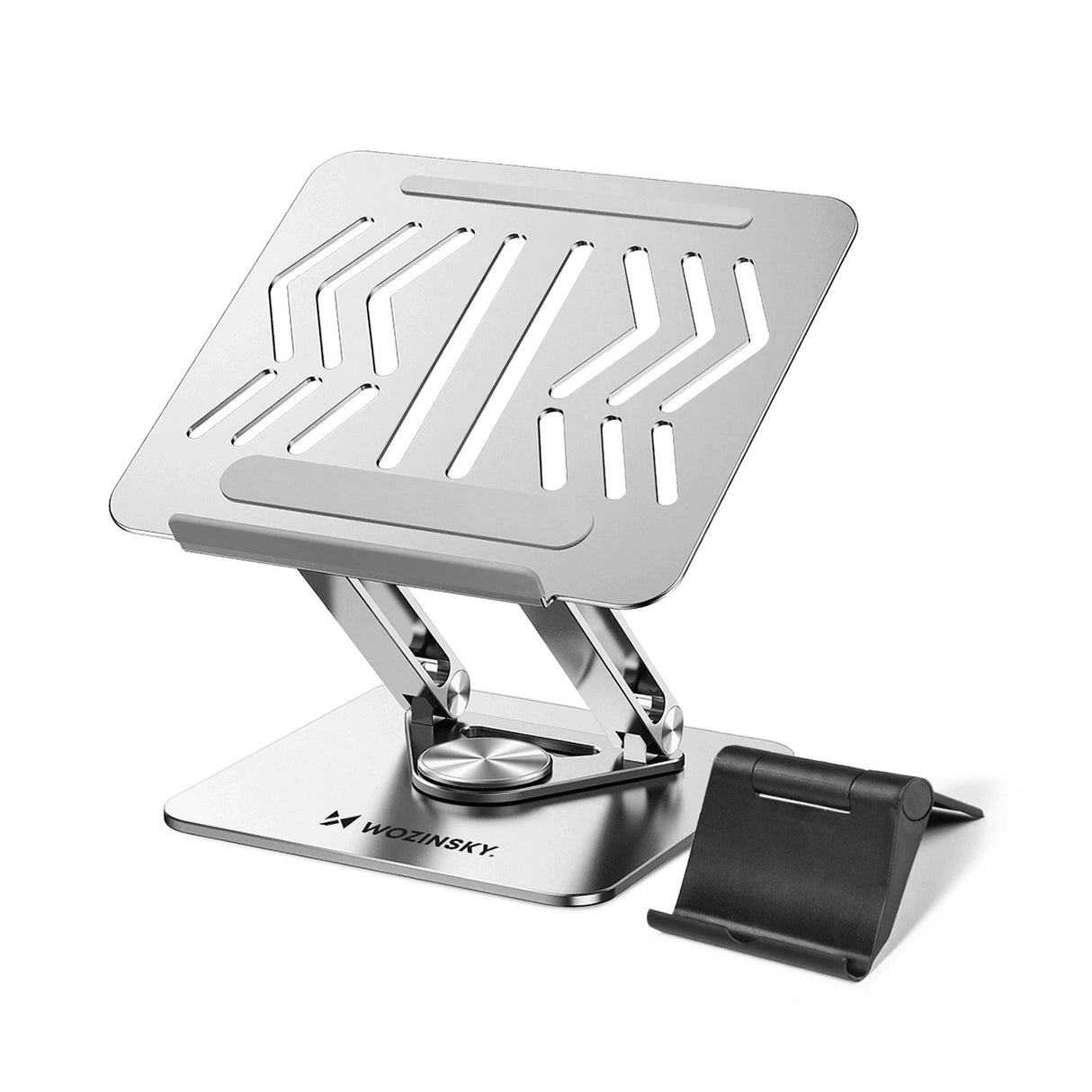 Laptop stativ Wozinsky WRS-CPY84SS aluminium + Gratis! smartphone stativ - sølv