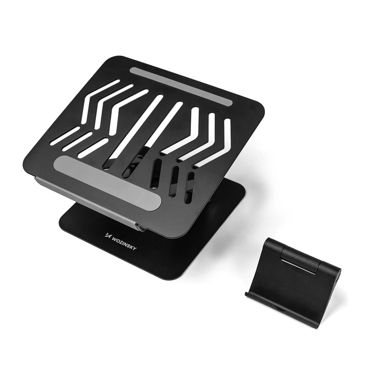 Laptop stativ Wozinsky WRS-CPY84SB 360 aluminium + Free! smartphone stativ - sort