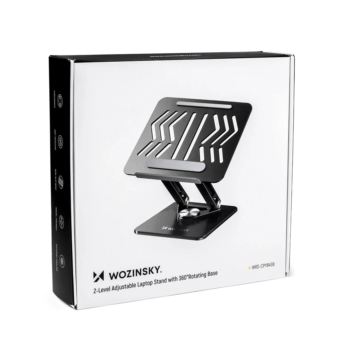 Laptop stativ Wozinsky WRS-CPY84SB 360 aluminium + Free! smartphone stativ - sort