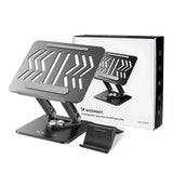 Laptop stativ Wozinsky WRS-CPY84SB 360 aluminium + Free! smartphone stativ - sort