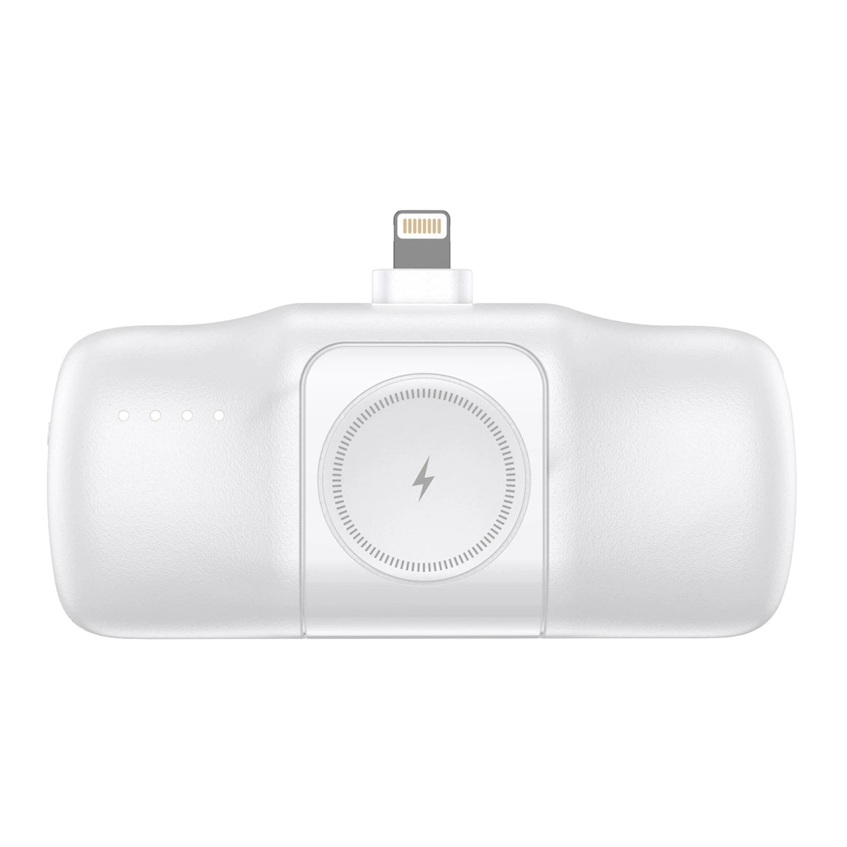 Wozinsky WF16-YLS 5000mAh 15W Lightning Mini Power Bank med indbygget USB-C-kabel og Apple Watch-oplader - hvid
