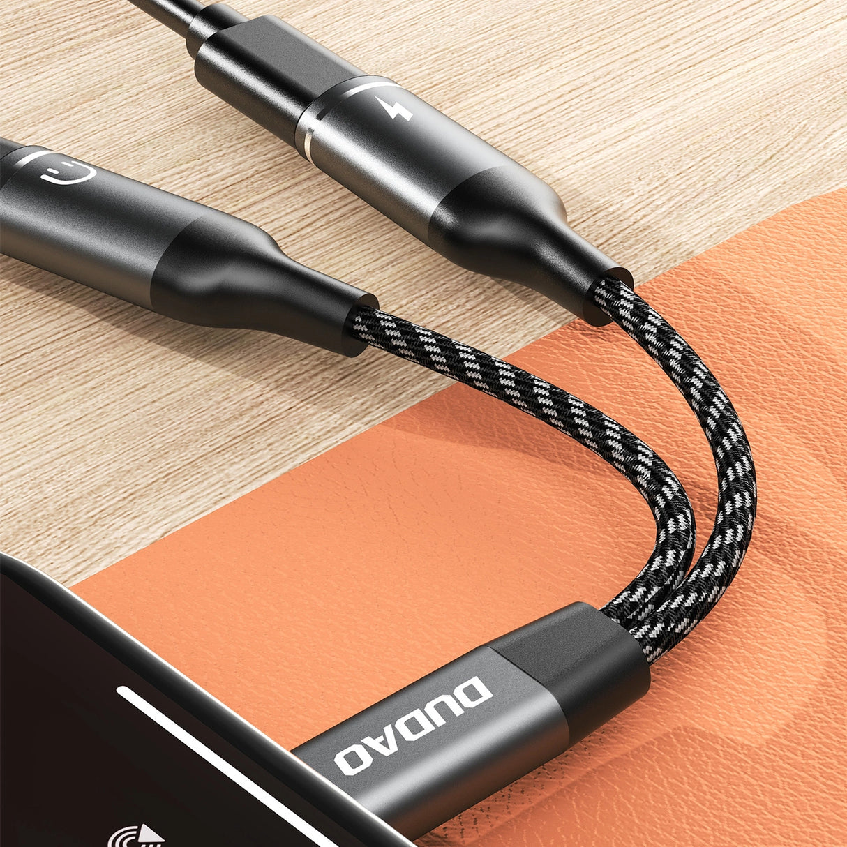 Dudao L13C+ 2in1 USB-C-adapter - Grå