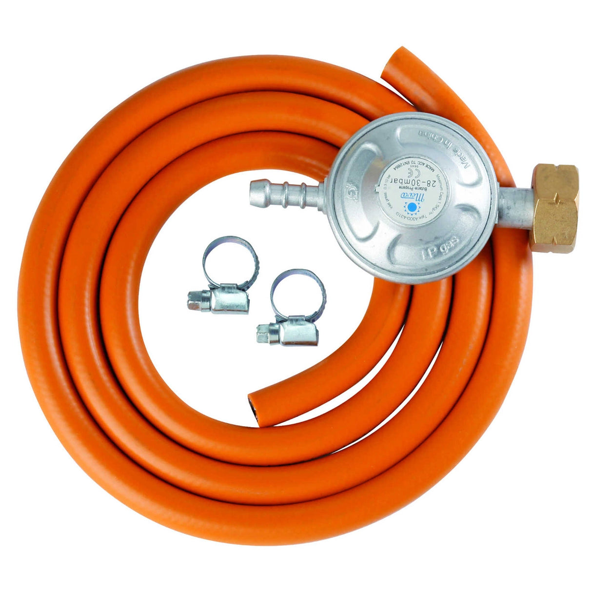 LPG-gasflaskeforbindelsessæt, reduktor 37 mbar, 1,5 m