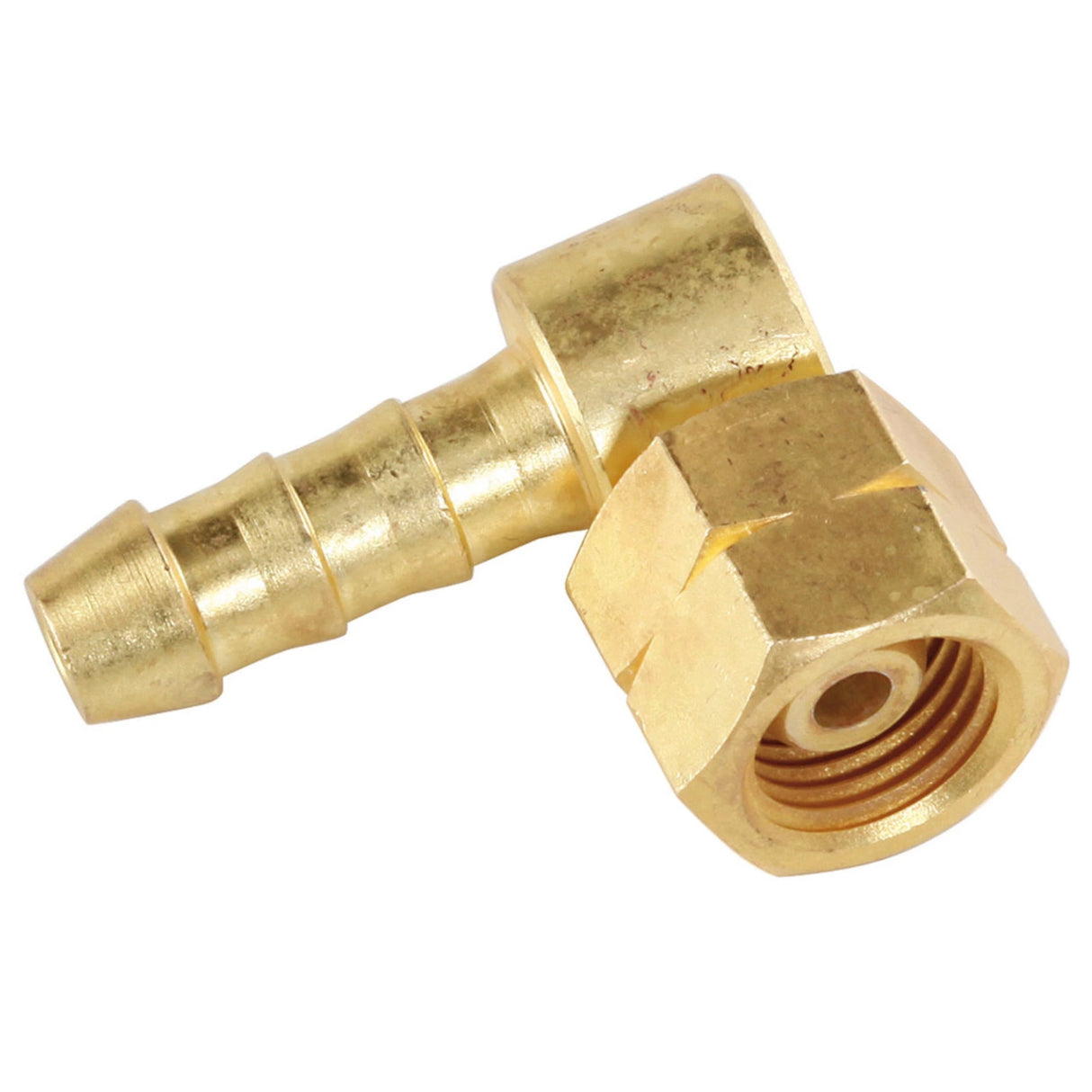 Adaptervinkelkontaktør 1/4' LH til tilslutning af en gasslange 8x15 mm