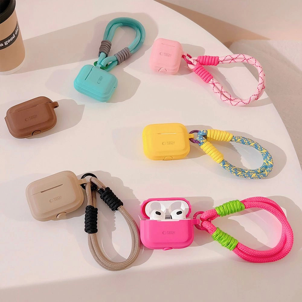 Tech-Protect Silicone Rope Case til Apple AirPods Pro 1/2 - Lysbrun