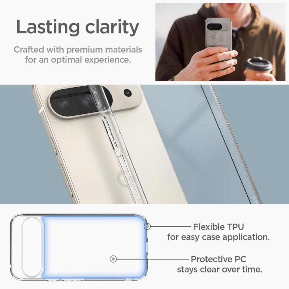 Spigen Ultra Hybrid Case til Google Pixel 9 / 9 Pro - Gennemsigtig