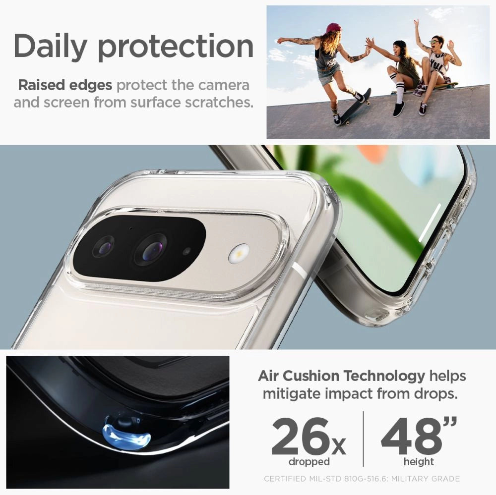 Spigen Ultra Hybrid Case til Google Pixel 9 / 9 Pro - Gennemsigtig