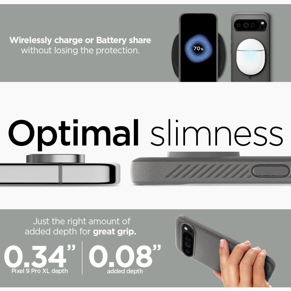 Spigen Rugged Armor Case til Google Pixel 9 Pro XL - Grå