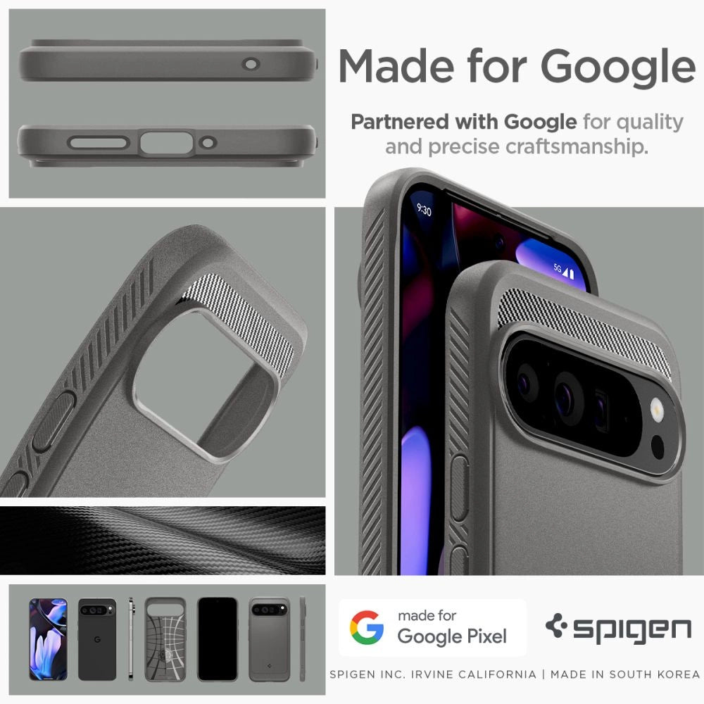 Spigen Rugged Armor Case til Google Pixel 9 Pro XL - Grå