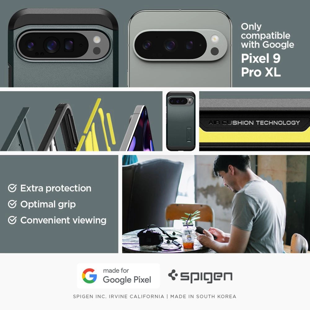 Spigen Tough Armor Case til Google Pixel 9 Pro XL - Grøn